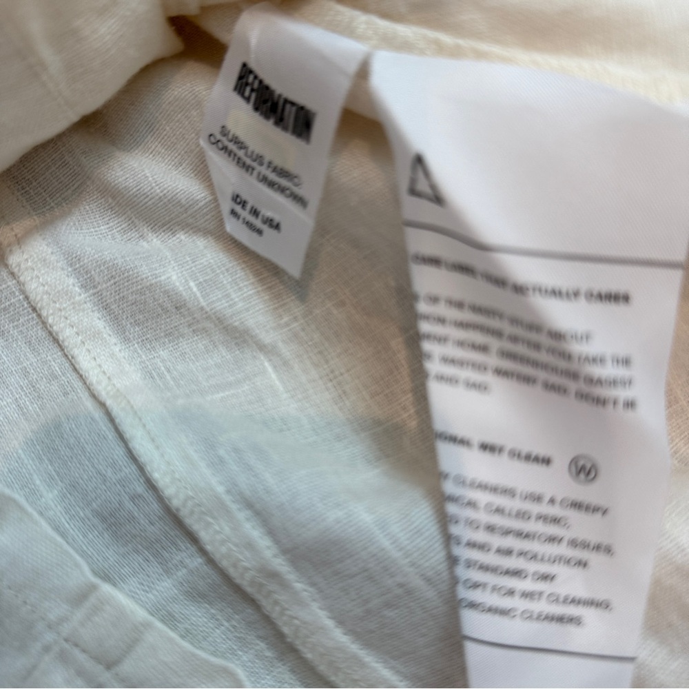 Reformation Botanica Linen Midi Dress White Size 4 Bridal Shower Coastal Cottage - Picture 7 of 9